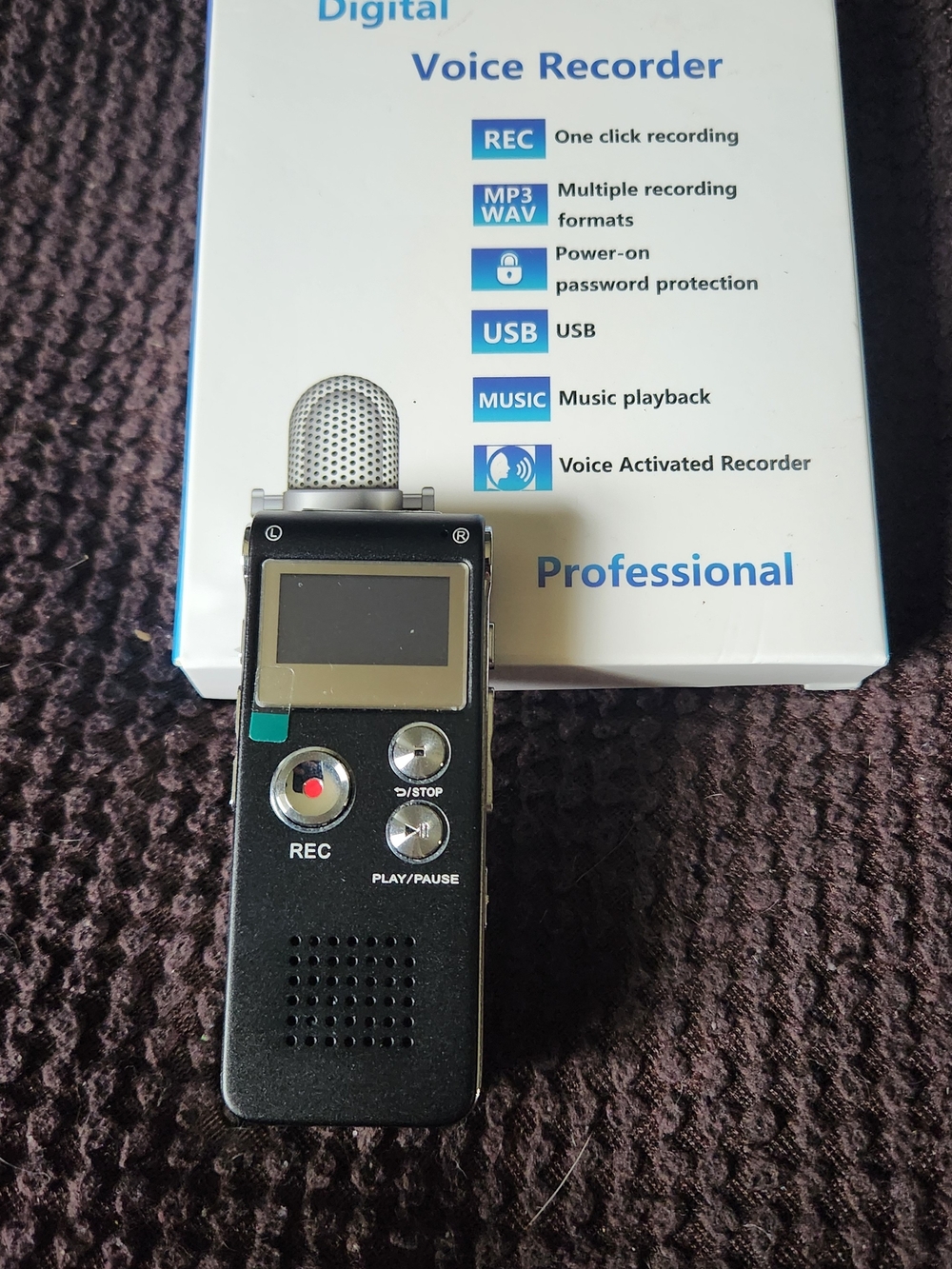 Professional Digital Voice Recorder - Black